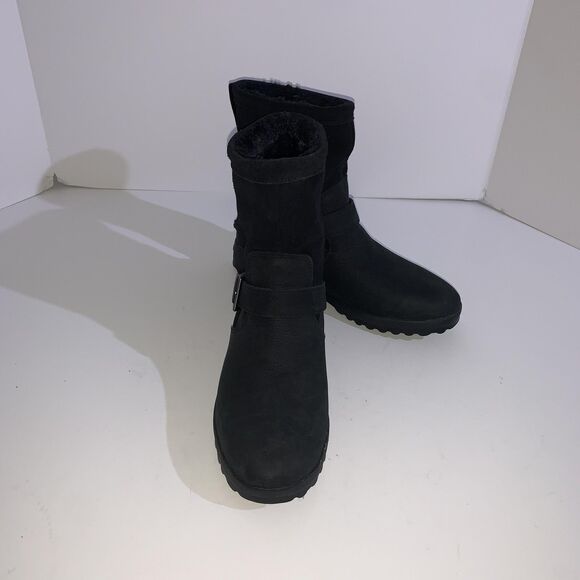 Sperry Boots Womens Size 7 Black Maritime Thinsulate Faux Fur Mid Calf STS86685 - Picture 1 of 8